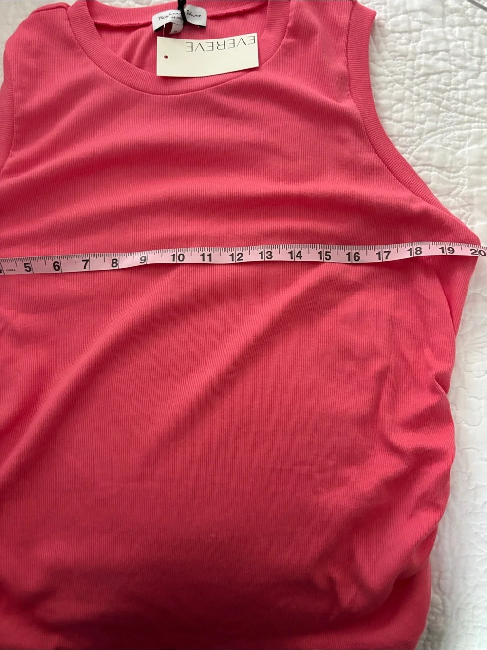 NWT Evereve Michael Stars size XL ‘Lilly Ruched Tank’ in Coral - Picture 6 of 10